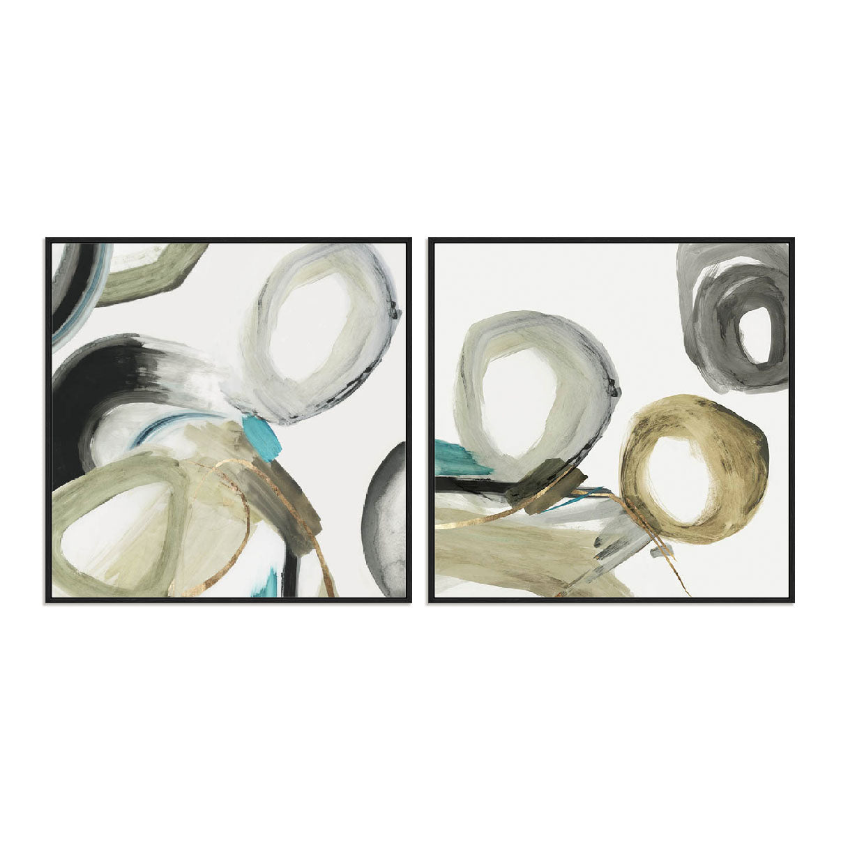 Rings and Lines I and II Wall Art