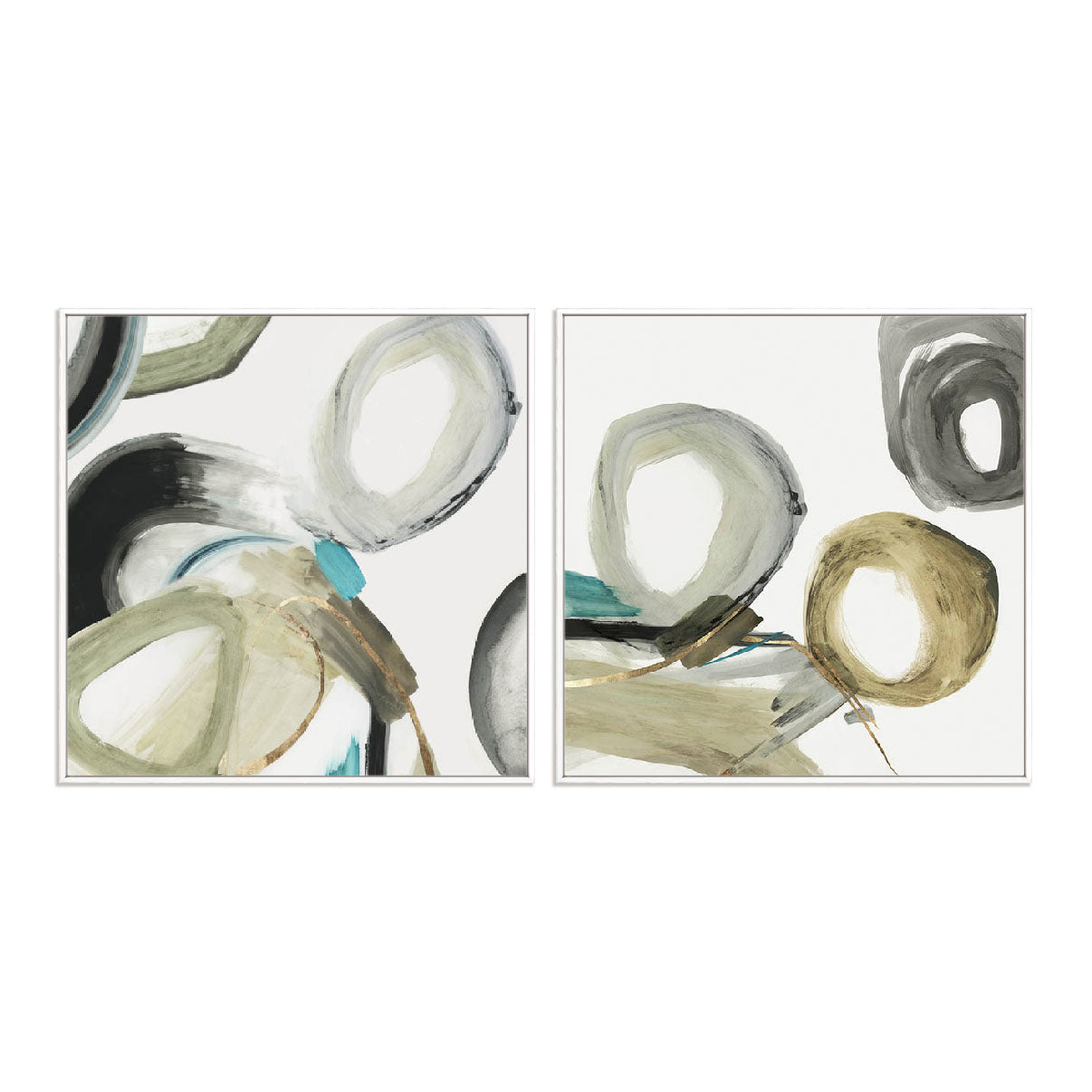 Rings and Lines I and II Wall Art