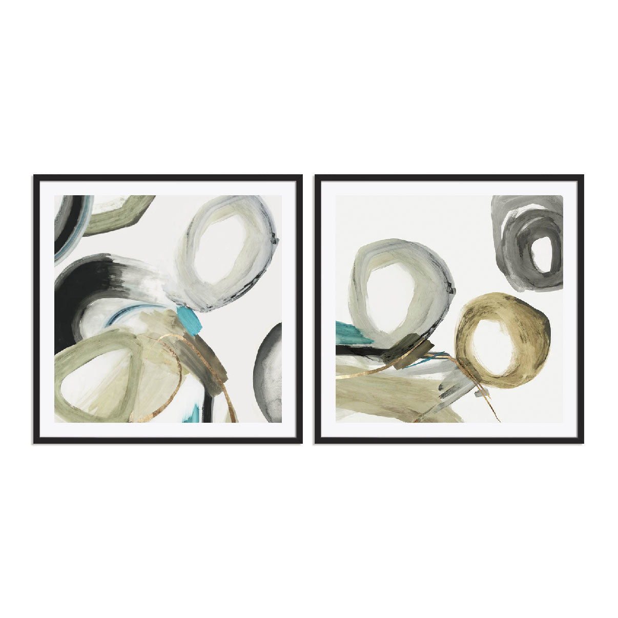 Rings and Lines I and II Wall Art