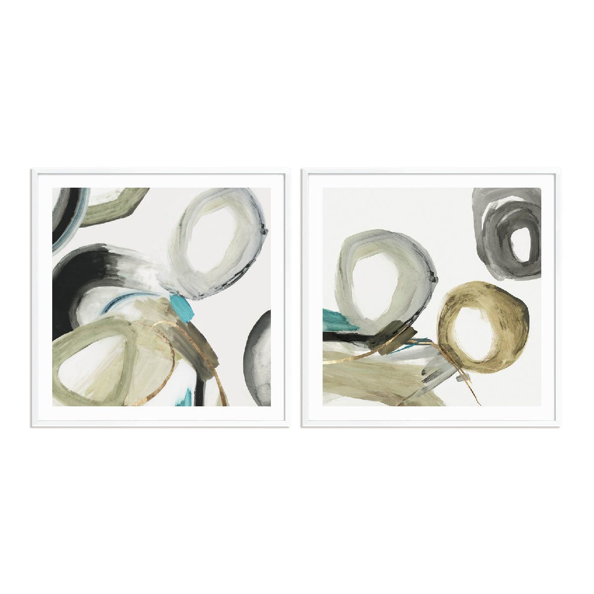 Rings and Lines I and II Wall Art