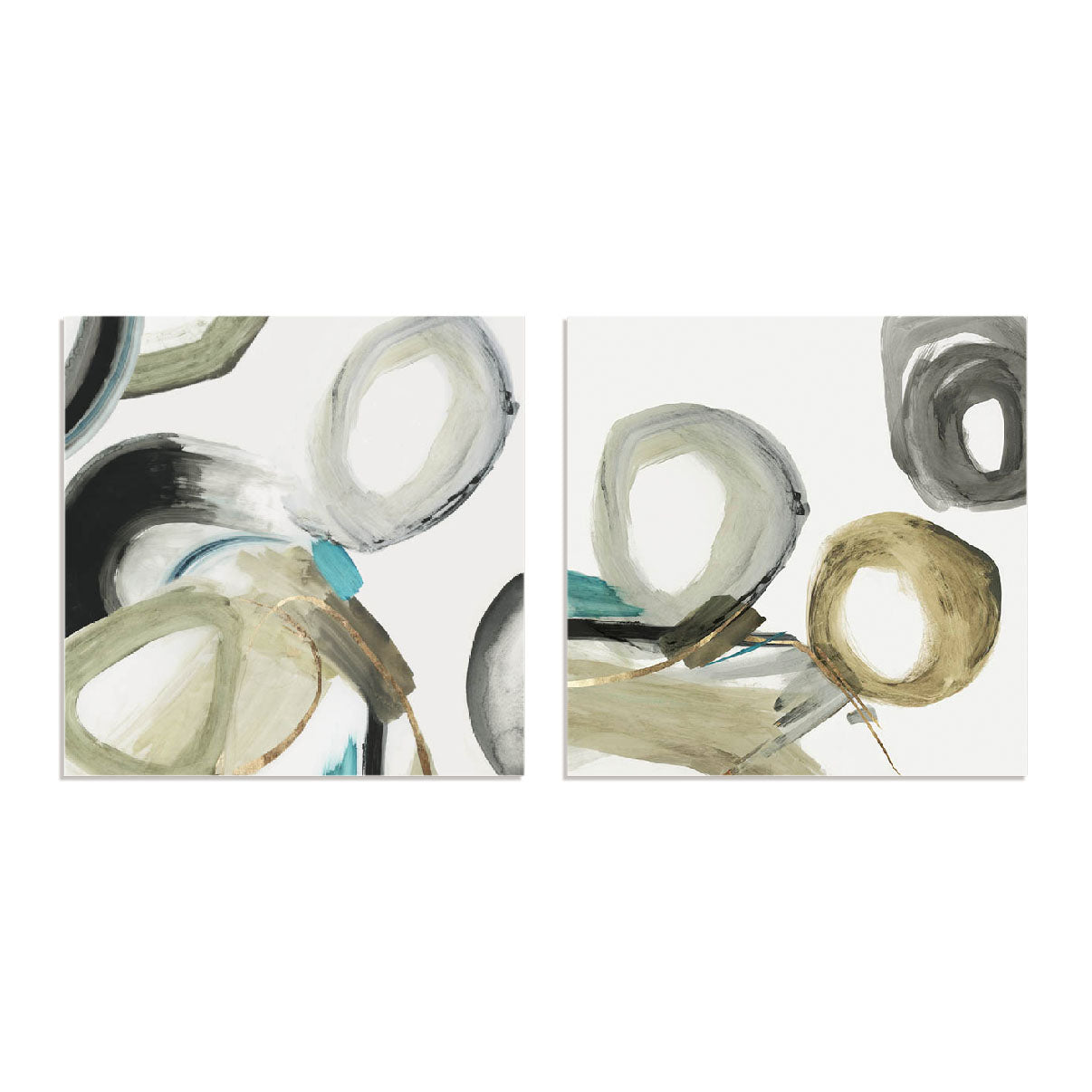 Rings and Lines I and II Wall Art