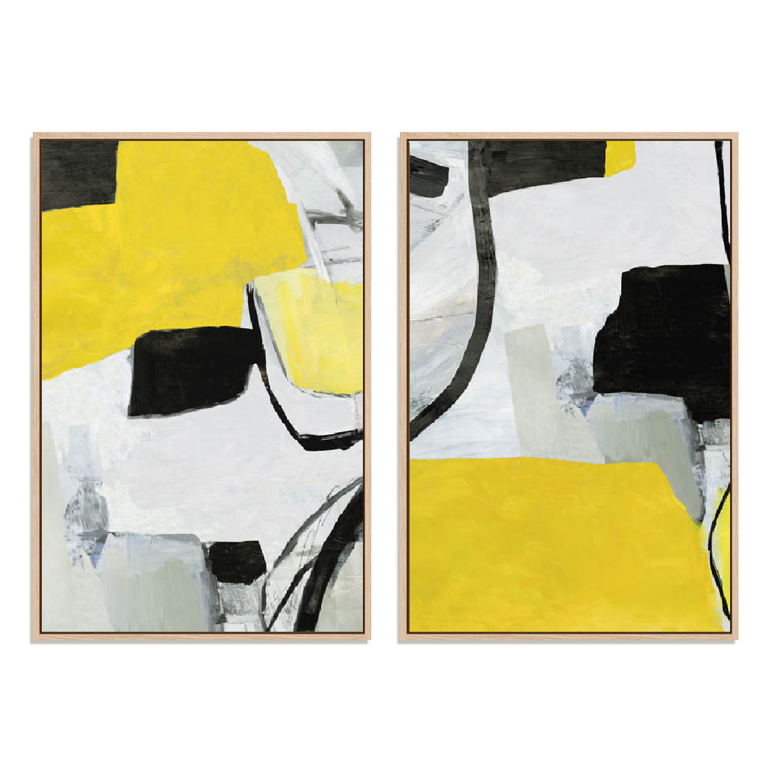 Evolution In Yellow I And II Wall Art
