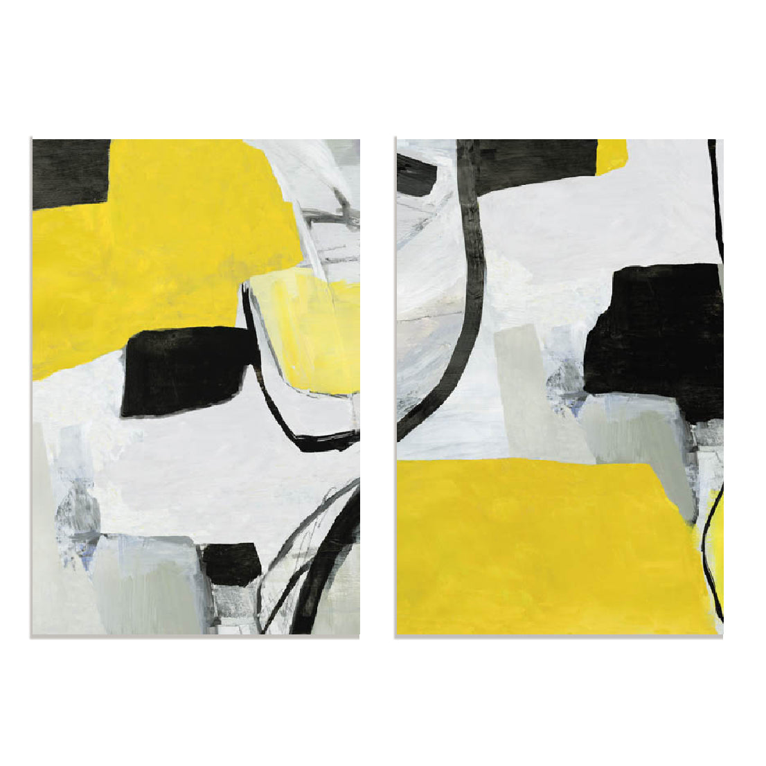 Evolution In Yellow I And II Wall Art
