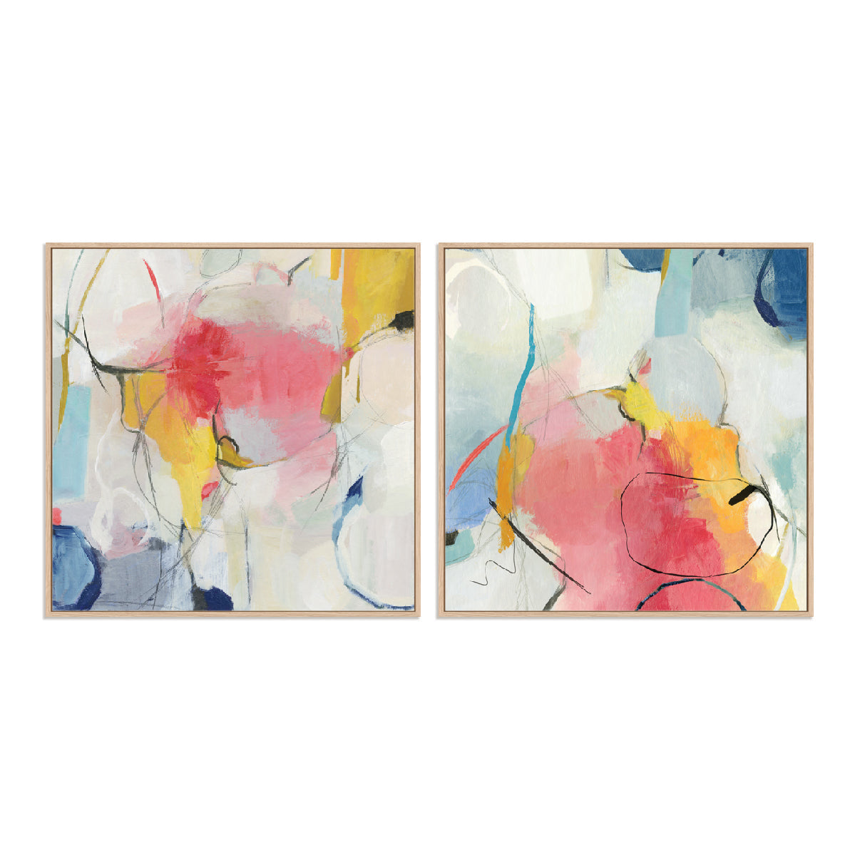 Floral Abstract I And II Wall Art