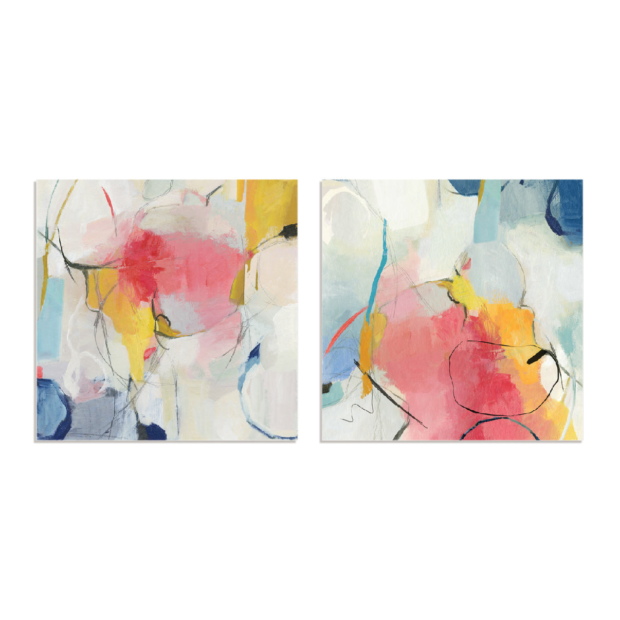 Floral Abstract I And II Wall Art