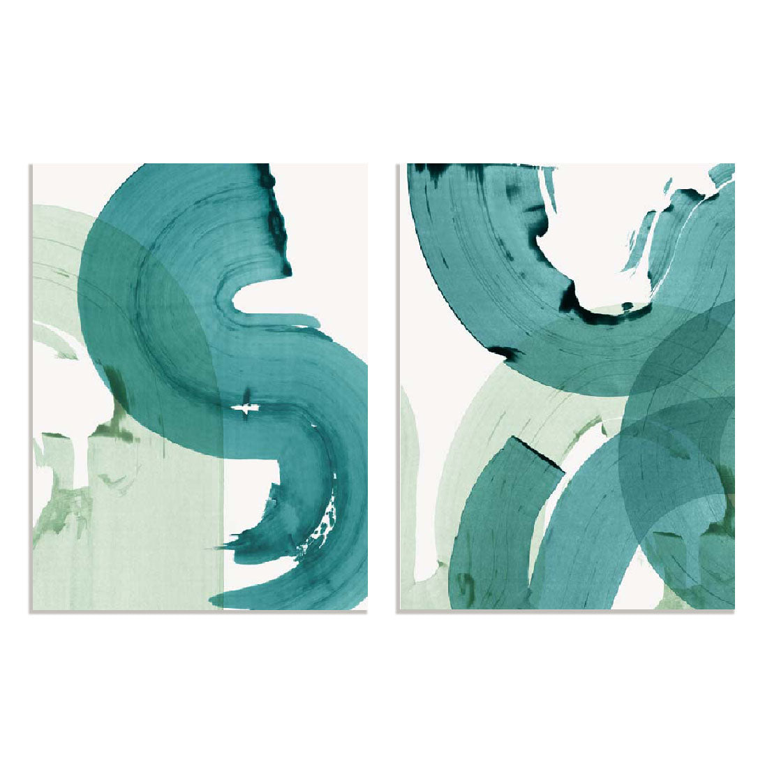 Green Movement I and II Wall Art