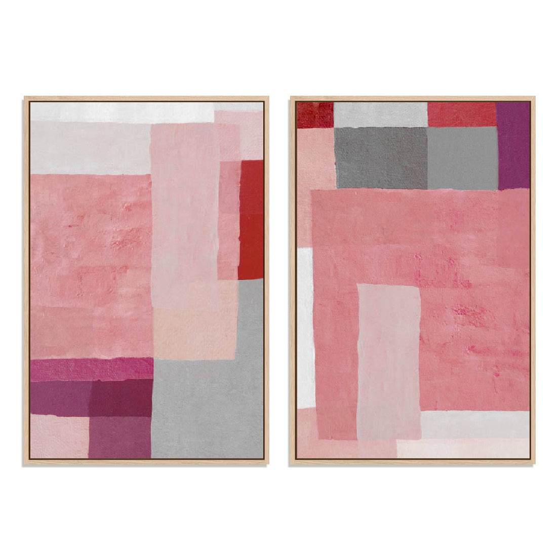 Shapes In Pink I And II Wall Art