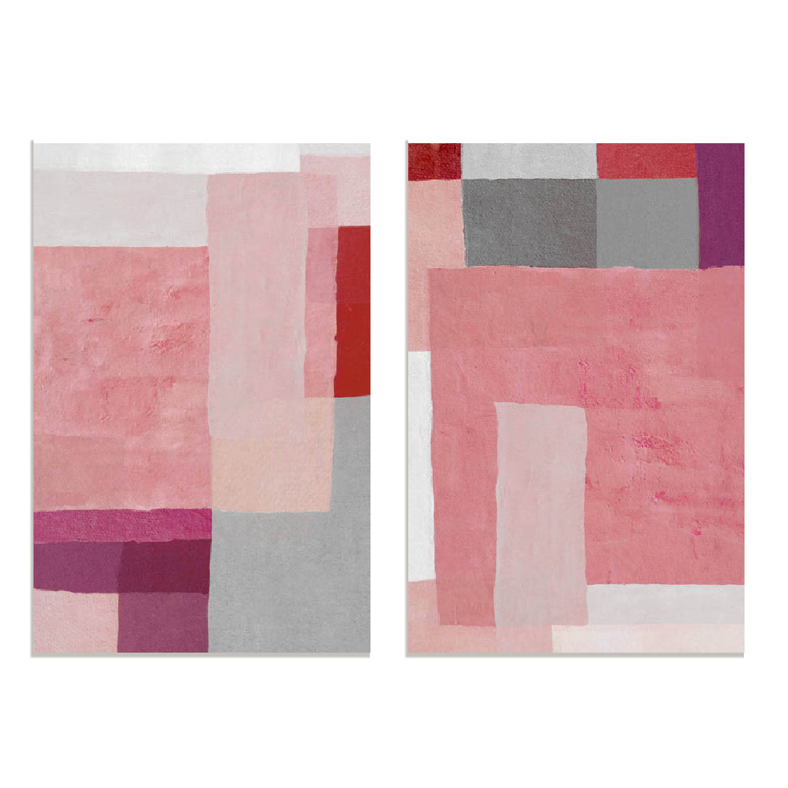 Shapes In Pink I And II Wall Art