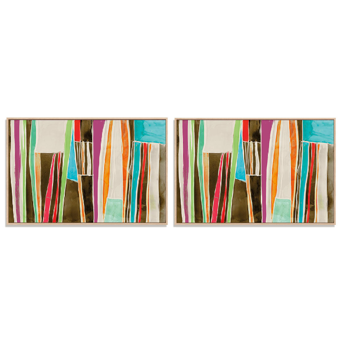 Striped Flat I and II Wall Art