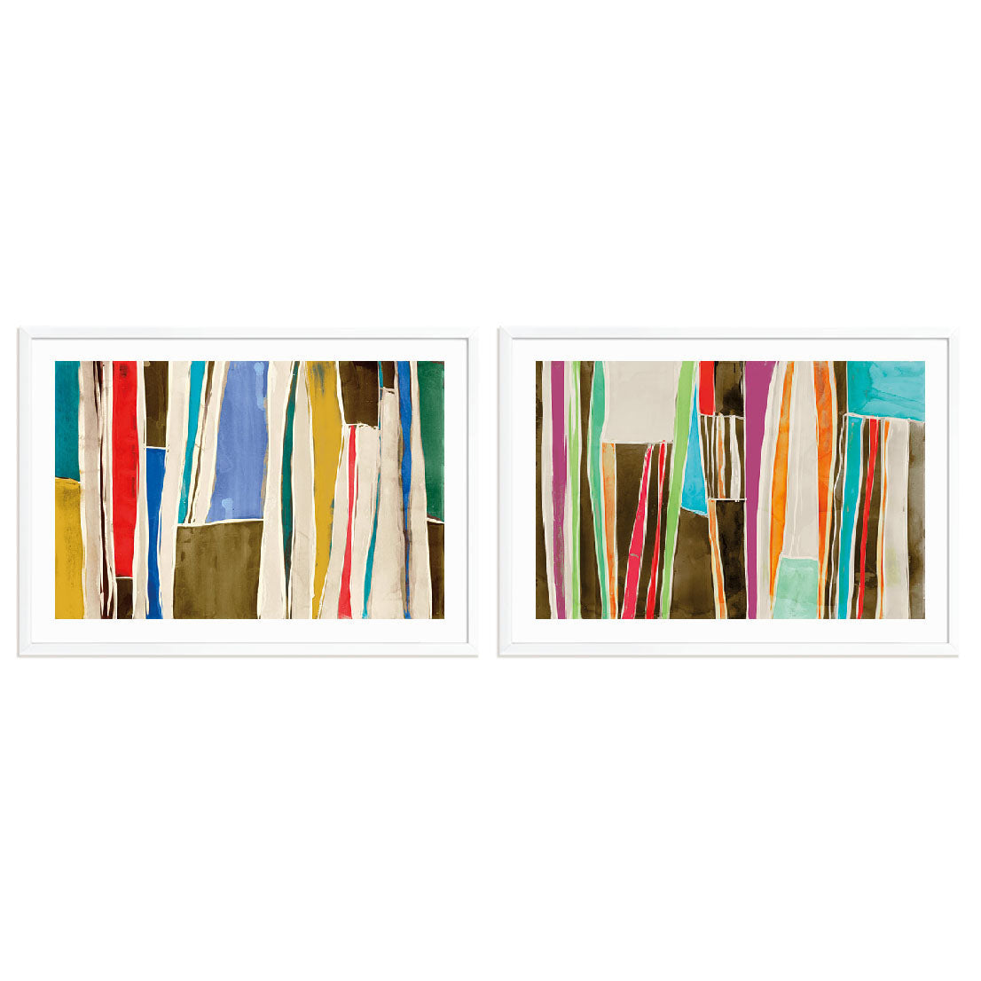 Striped Flat I and II Wall Art