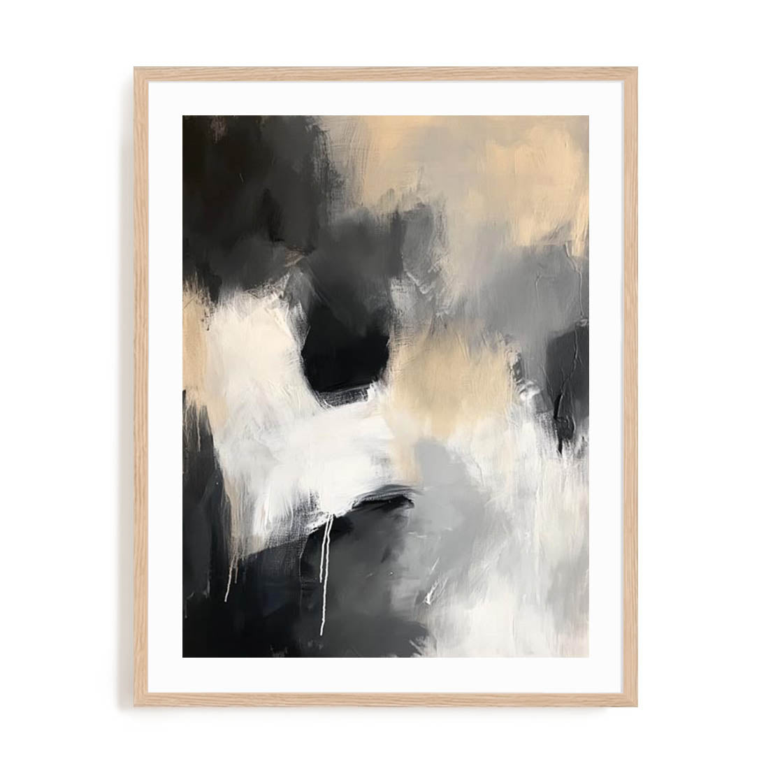 Wall Art Print Poster In Natural Oak Frame - Santa Ynez I Abstract Art