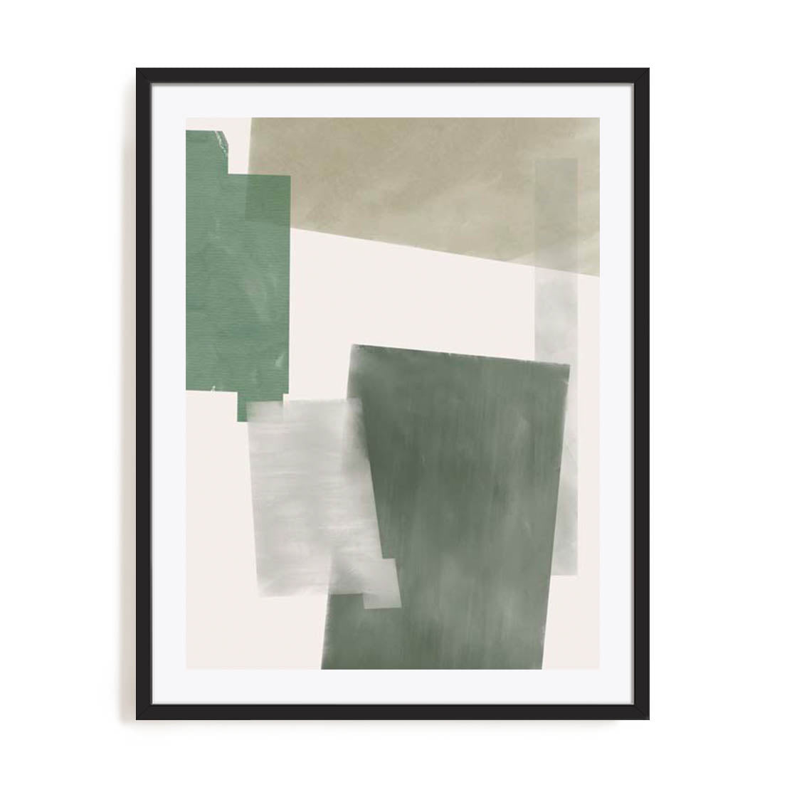 Wall Art Print Poster In Black Frame - Verdant Strata I Abstract Art