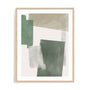 Wall Art Print Poster In Natural Oak Frame - Verdant Strata I Abstract Art