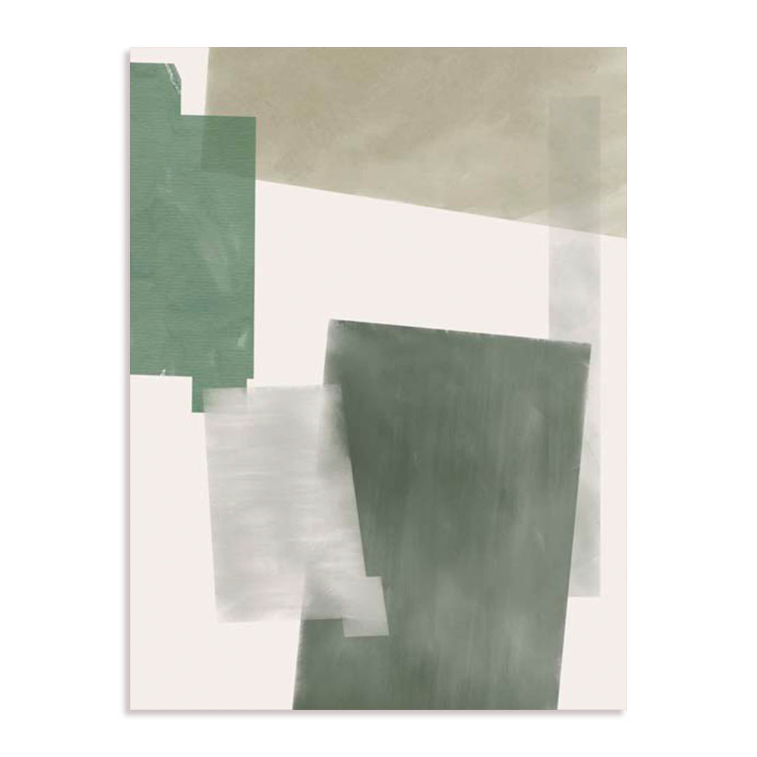 Unframed Stretched Canvas Or Print Only - Verdant Strata I Abstract Art