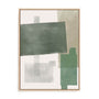 Wall Art Stretched Canvas In Natural Oak  Frame - Verdant Strata Ii Abstract Art