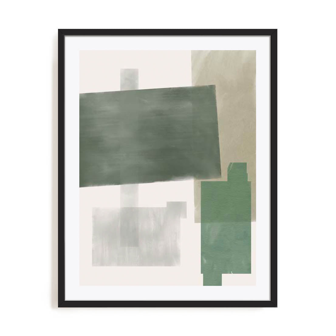 Wall Art Print Poster In Black Frame - Verdant Strata Ii Abstract Art