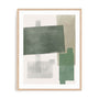 Wall Art Print Poster In Natural Oak Frame - Verdant Strata Ii Abstract Art