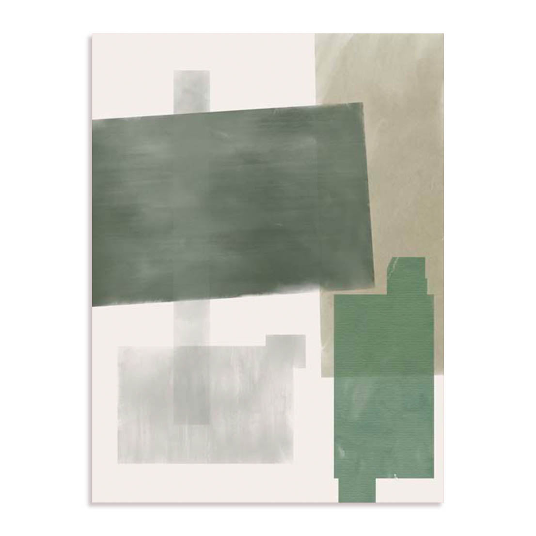 Unframed Stretched Canvas Or Print Only - Verdant Strata Ii Abstract Art