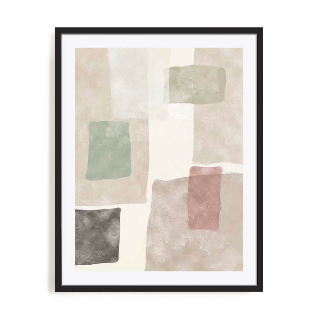 Wall Art Print Poster In Black Frame - Soft Segments I Abstract Art
