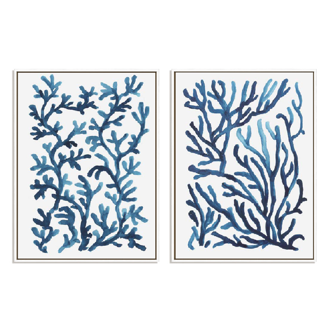 Blue Sea Coral I and II Wall Art