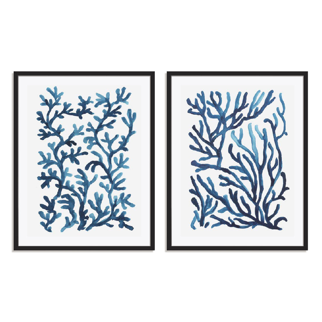 Blue Sea Coral I and II Wall Art