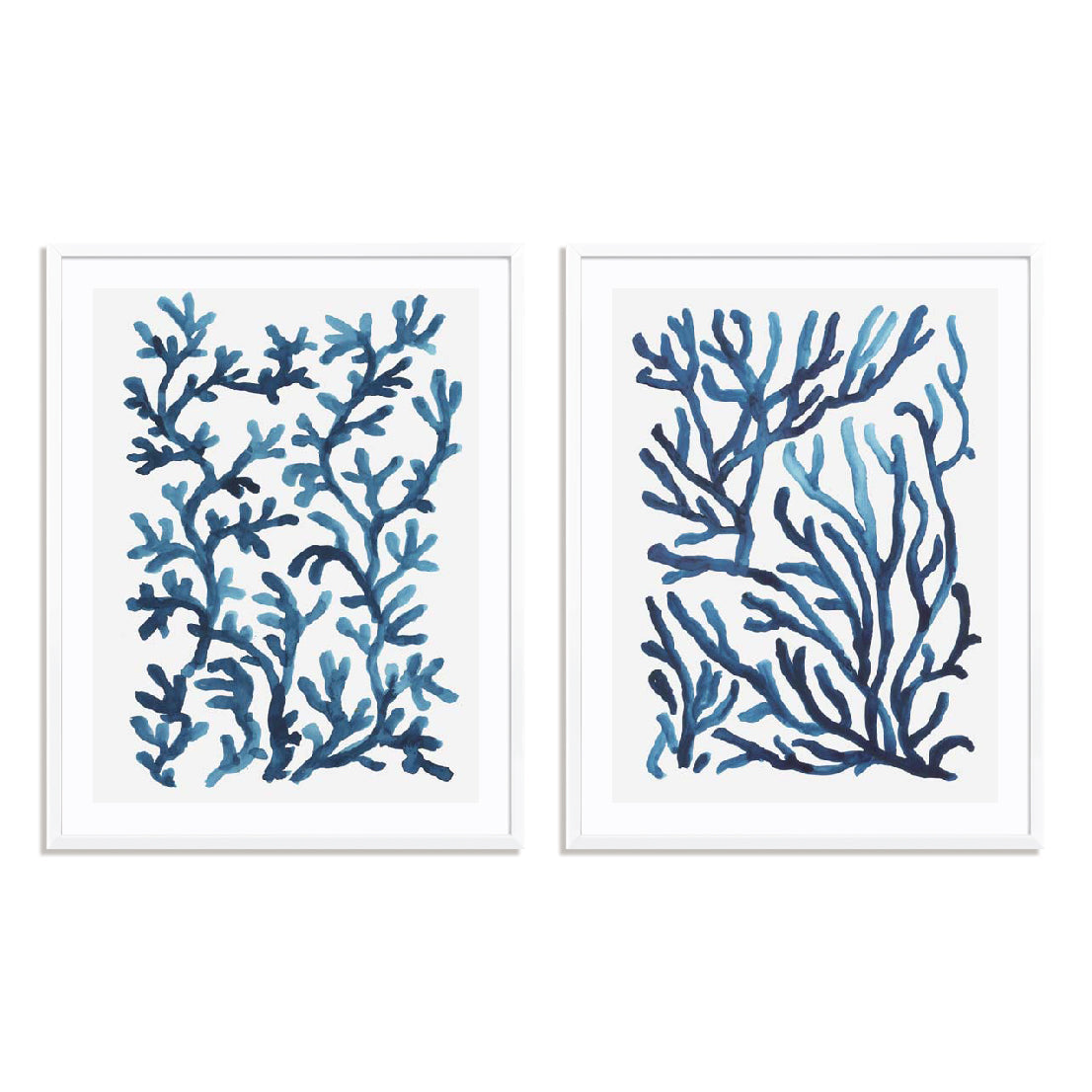 Blue Sea Coral I and II Wall Art