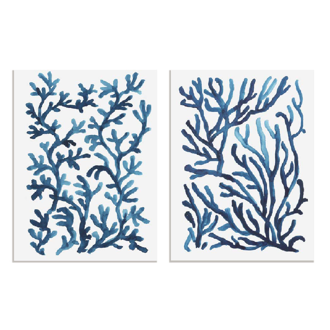 Blue Sea Coral I and II Wall Art