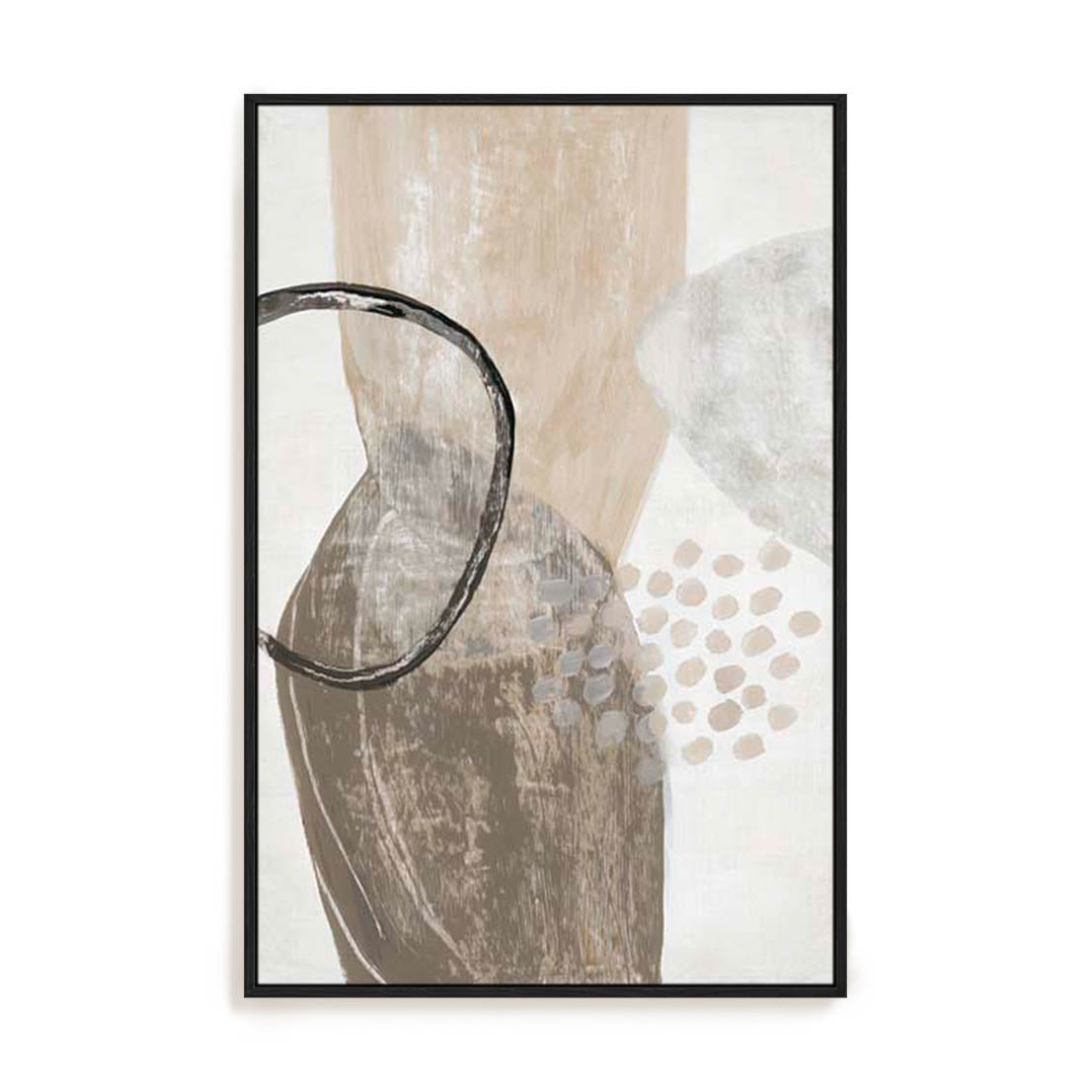 Wall Art Stretched Canvas In Black Frame - Chasing Light I Abstract Art