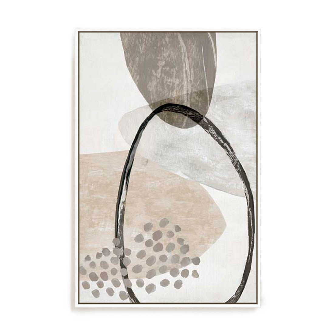 Wall Art Stretched Canvas In White  Frame - Chasing Light Ii Abstract Art