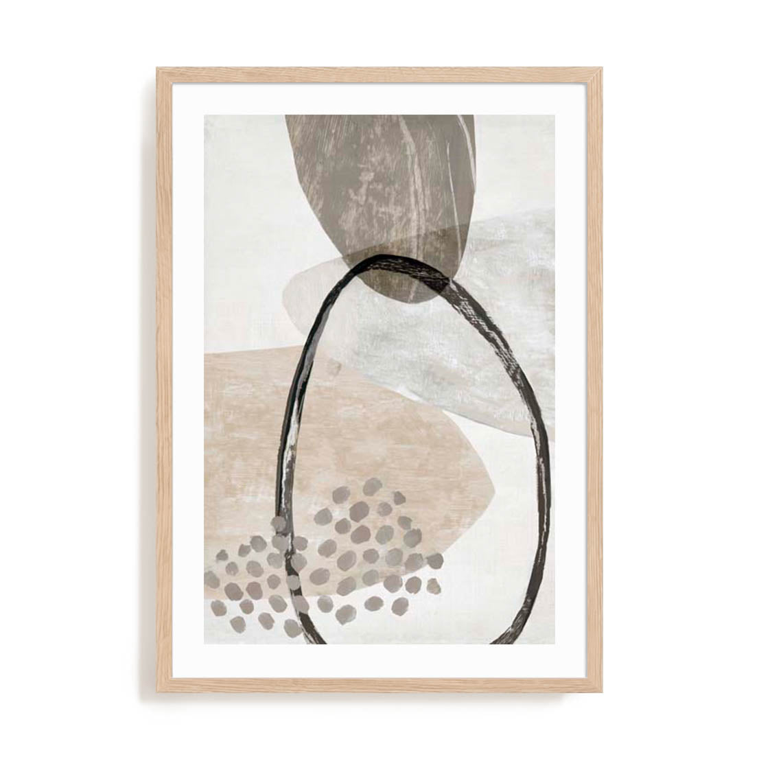 Wall Art Print Poster In Natural Oak Frame - Chasing Light Ii Abstract Art