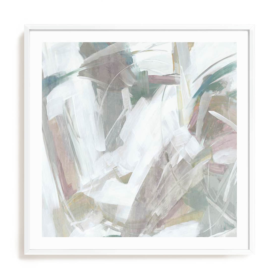 Wall Art Print Poster In White Frame - Muted Harmony I Abstract Art