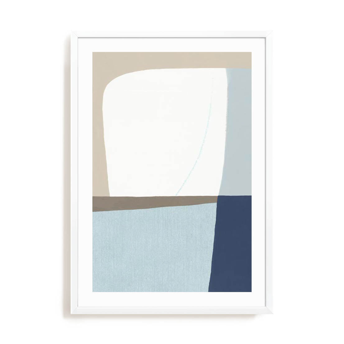 Wall Art Print Poster In White Frame - Natural Flow I Abstract Art
