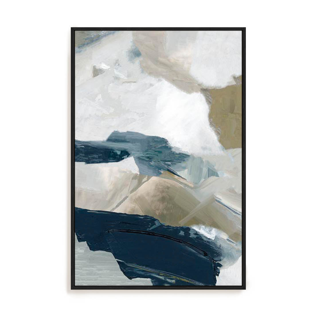 Wall Art Stretched Canvas In Black Frame - Vivid Strokes I Abstract Art