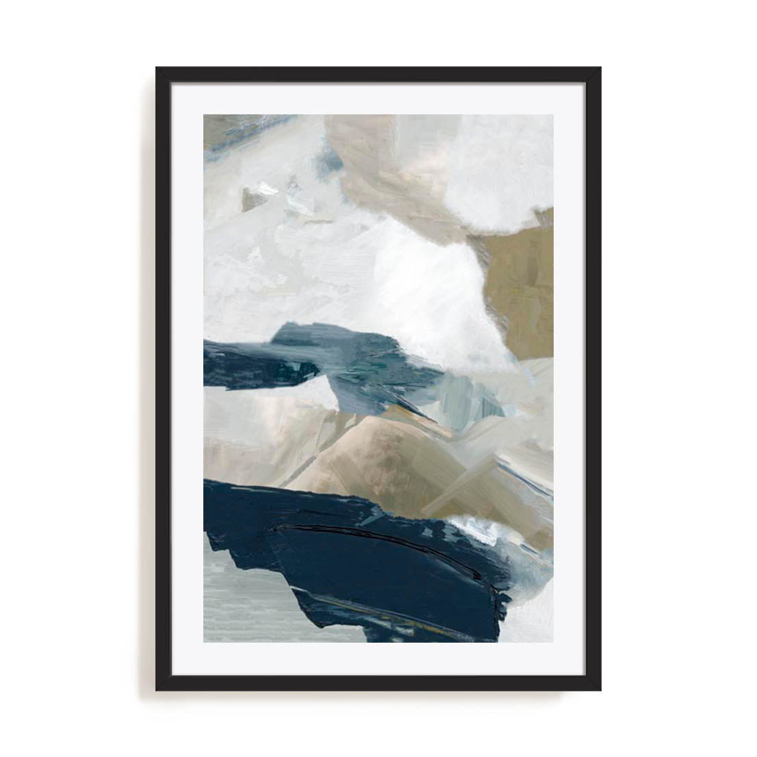 Wall Art Print Poster In Black Frame - Vivid Strokes I Abstract Art