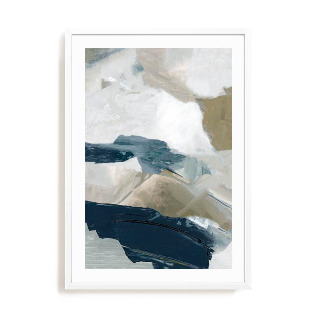 Wall Art Print Poster In White Frame - Vivid Strokes I Abstract Art