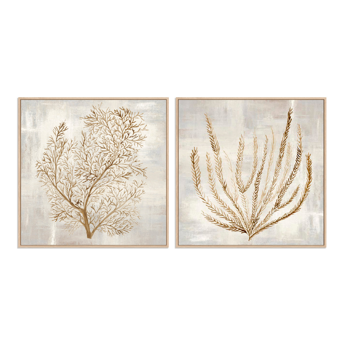 Beige Tides I and II Wall Art