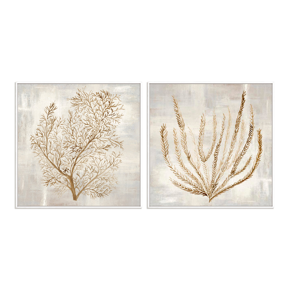 Beige Tides I and II Wall Art