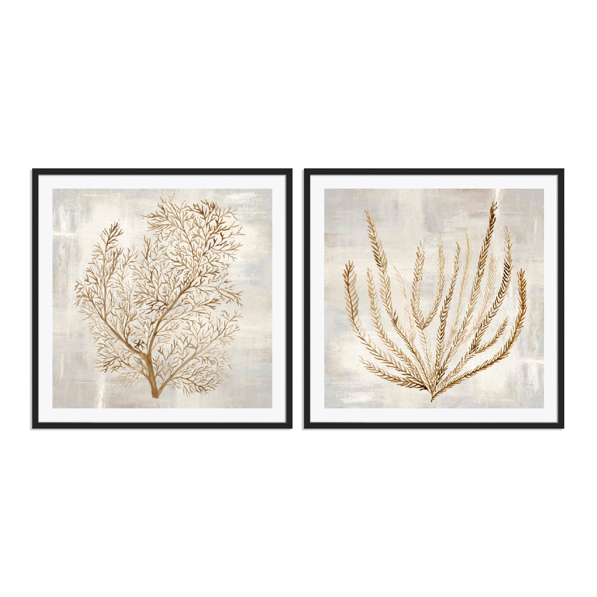 Beige Tides I and II Wall Art