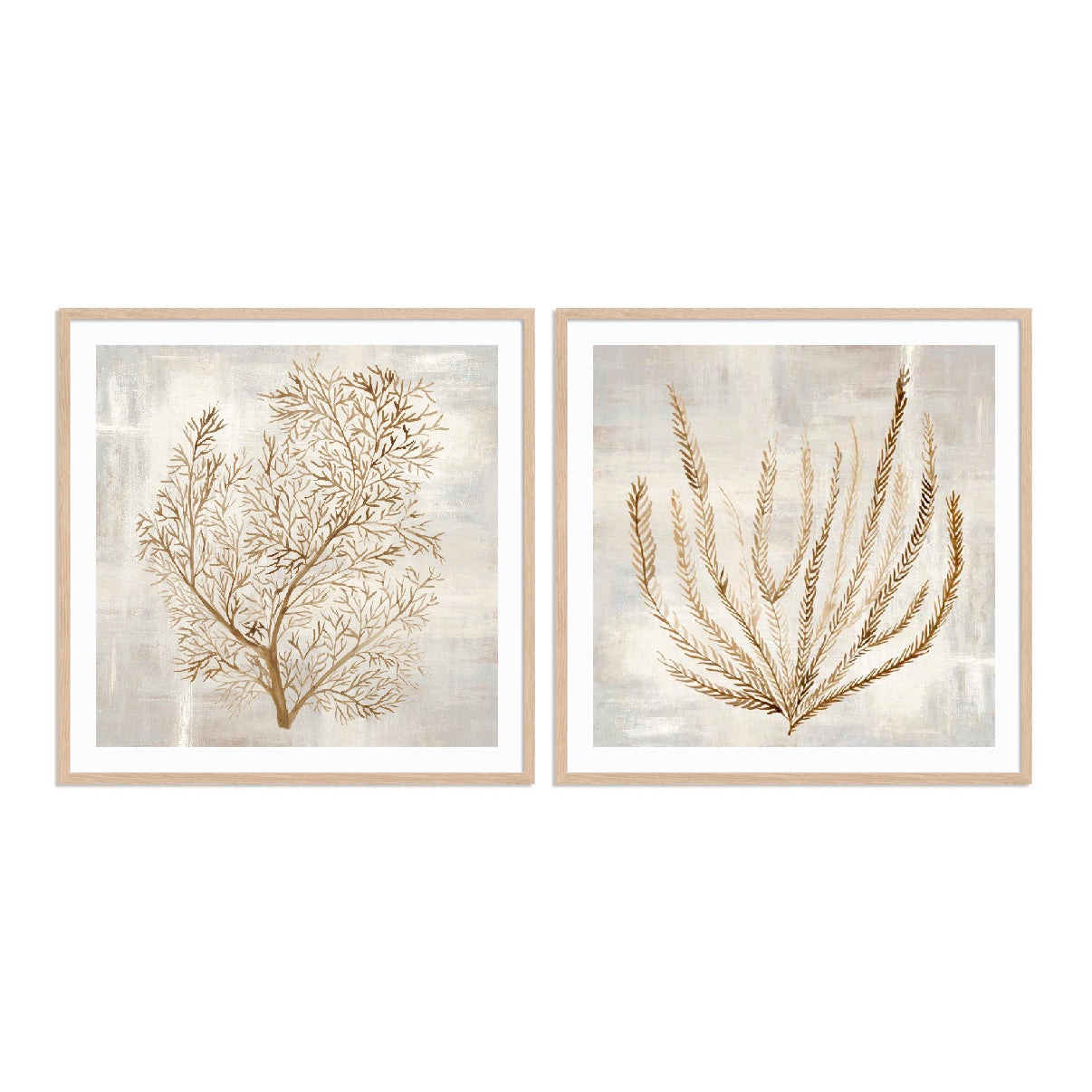 Beige Tides I and II Wall Art