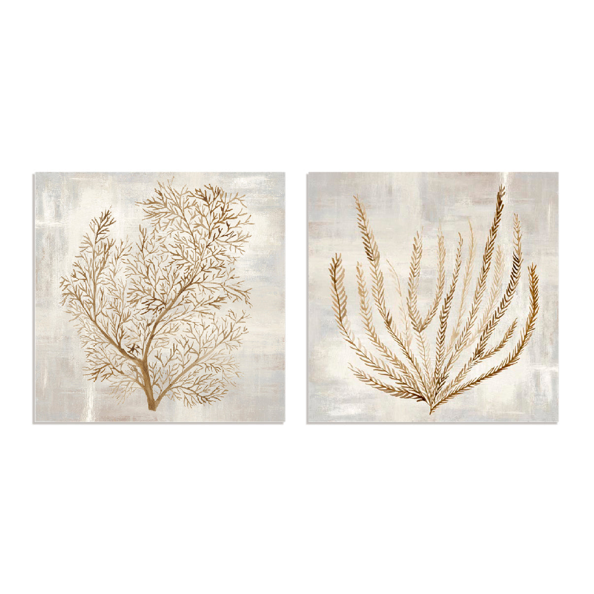 Beige Tides I and II Wall Art