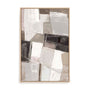 Wall Art Stretched Canvas In Natural Oak  Frame - Modern Mosaic Abstract Art