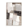Wall Art Stretched Canvas In White  Frame - Modern Mosaic Abstract Art