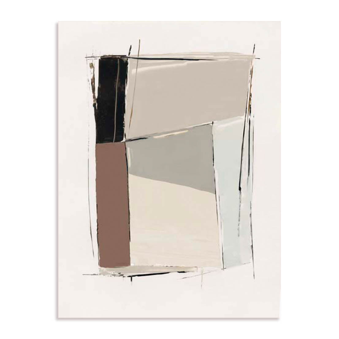 Unframed Stretched Canvas Or Print Only - Structured Balance I Abstract Art