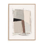 Wall Art Stretched Canvas In Natural Oak  Frame - Structured Balance Ii Abstract Art