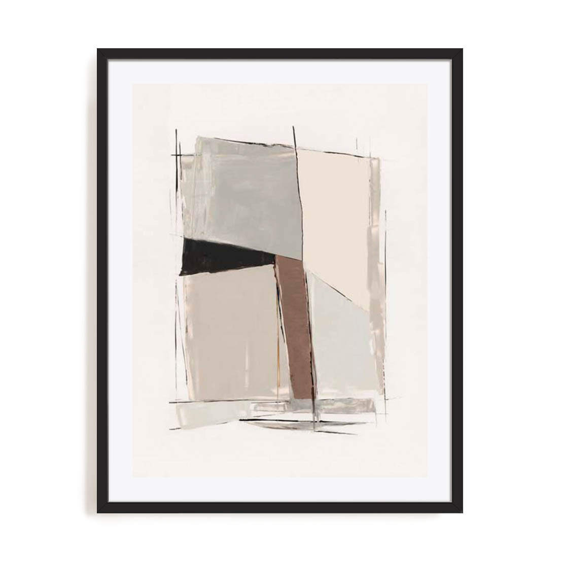 Wall Art Print Poster In Black Frame - Structured Balance Ii Abstract Art