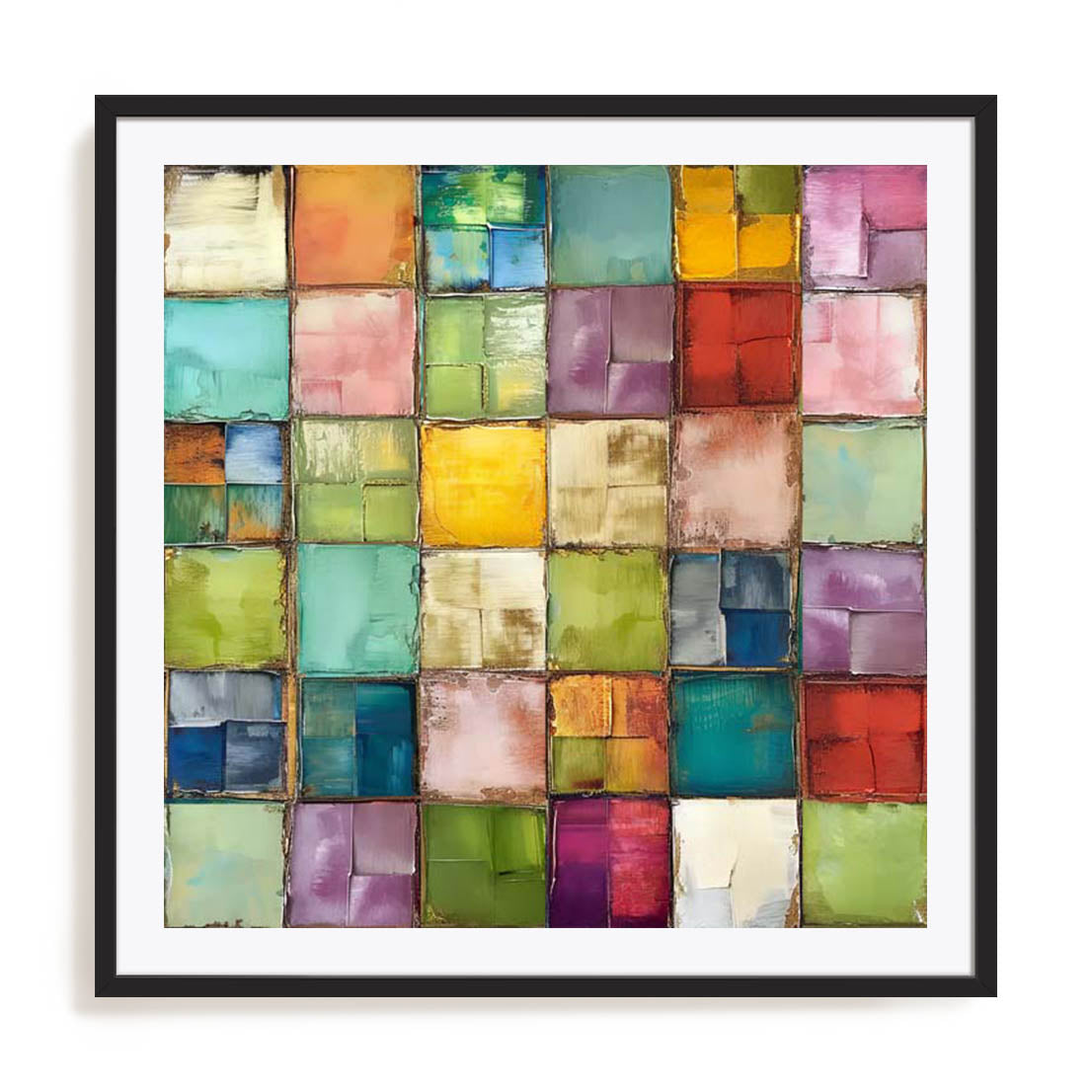Wall Art Print Poster In Black Frame - Prismatic Palette I Abstract Art