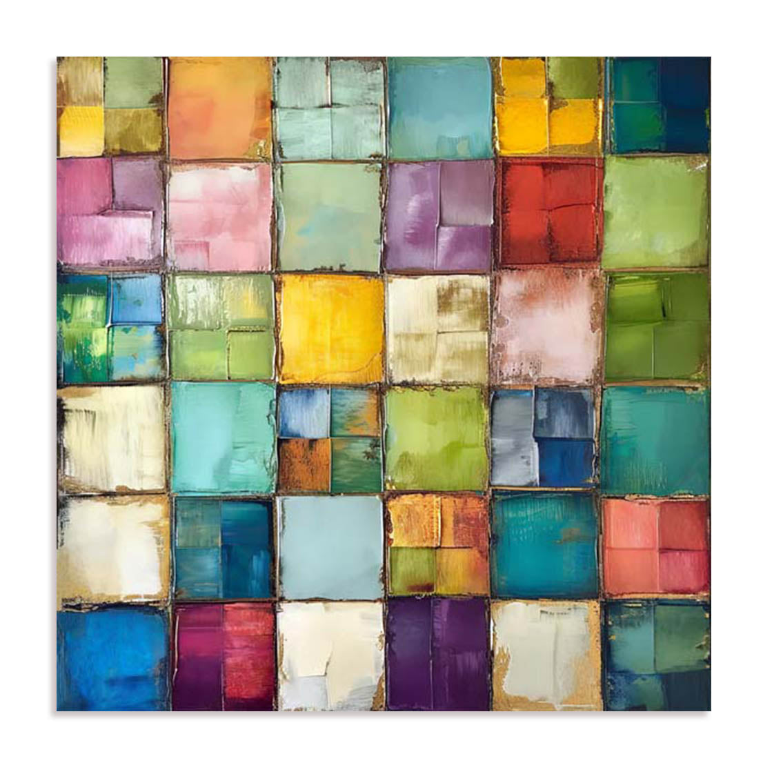 Unframed Stretched Canvas Or Print Only - Prismatic Palette Ii Abstract Art
