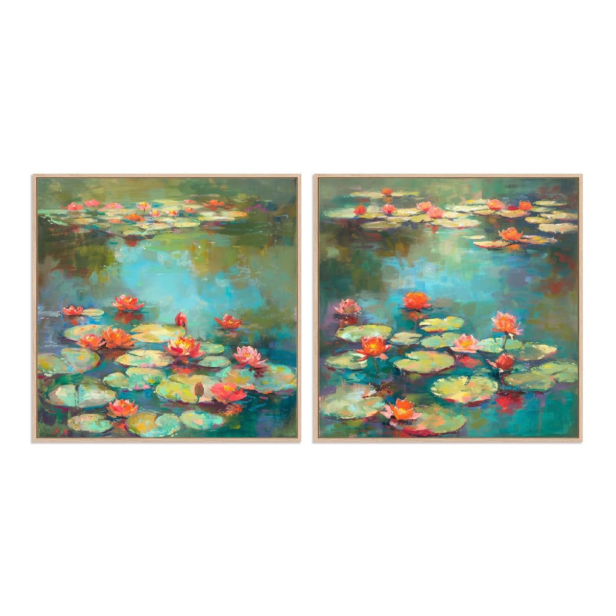 Lotus Pond I and II Wall Art