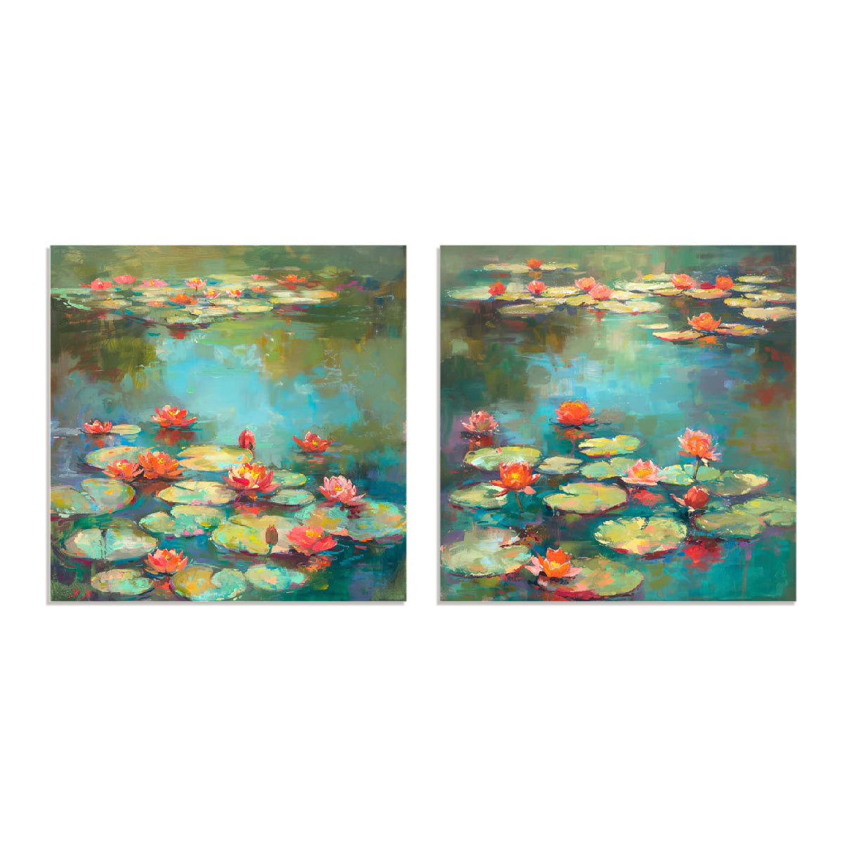 Lotus Pond I and II Wall Art