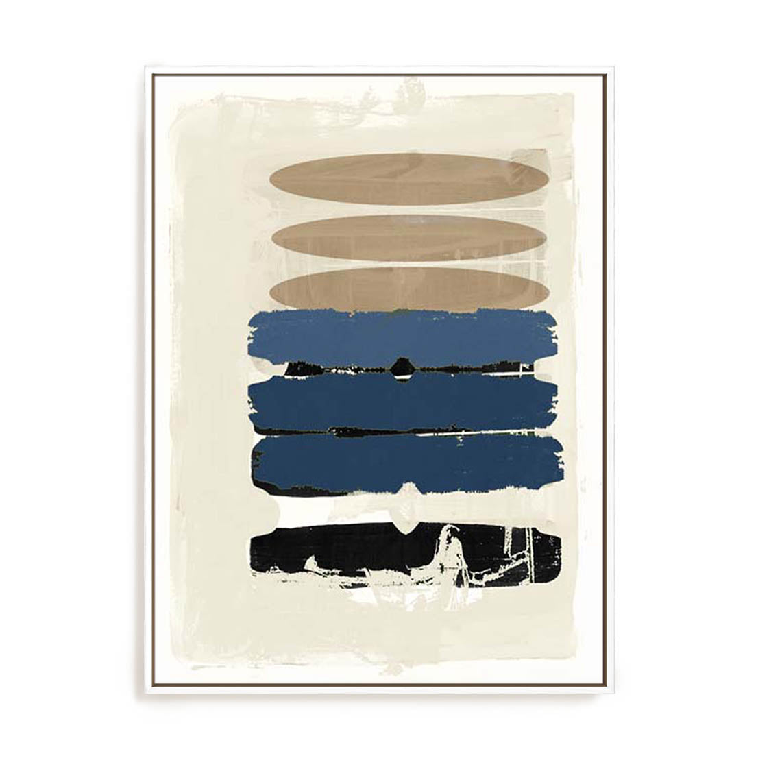 Wall Art Stretched Canvas In White  Frame - Not Twisted Ii Blue Abstract Art